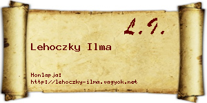 Lehoczky Ilma névjegykártya